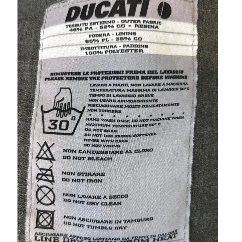 Ducati Meccanica Bologna Motorcycle Jacket Grey Red Stripe Mens XL Vintage Style